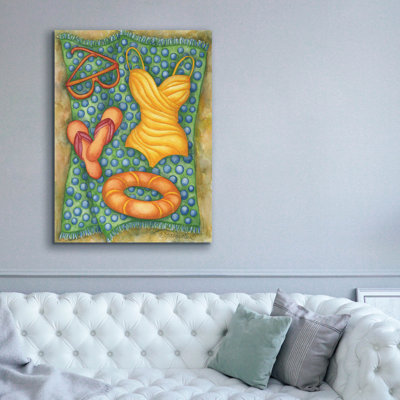 'Bathing Suit With Life Saver' by Andrea Strongwater Canvas Wall Art