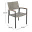 Chaise de salle à manger - siège de patio gris avec filet en maille confortable