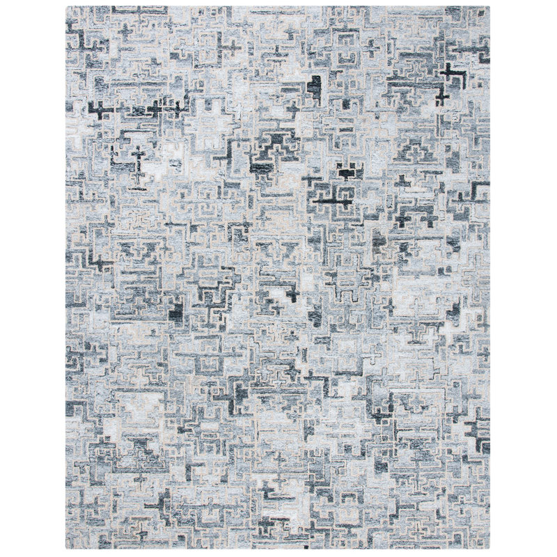 Abstract Hand Tufted Performance Abstract Rug, Rectangle 9' x 12'