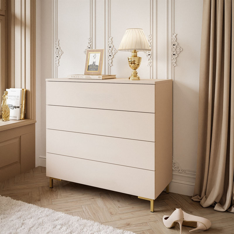 Abiyuwa Chest of Drawers, Matte Gold