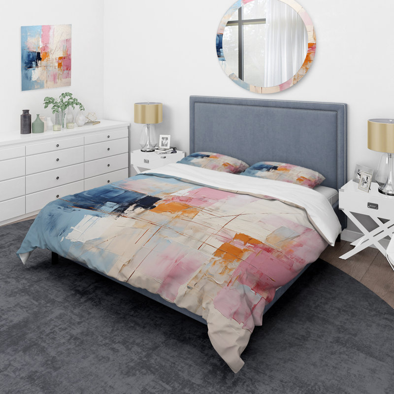 Abstract Patchwork IV BeddingMicrofiber / Polyester Duvet Cover Set, King Duvet Cover + 2 King Shams