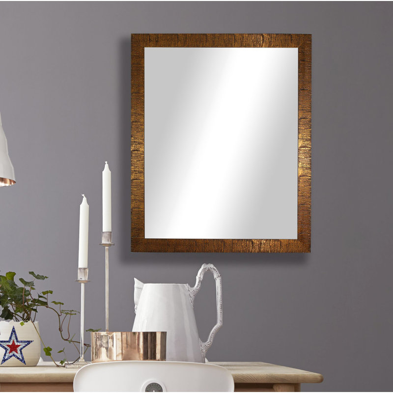 Duval Wood Wall Mirror, 33.5" H x 21.5" W, Bronze