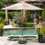Base de parasol de patio pour l'extérieur - Acier inoxydable noir, carré 21,24 po x 3,15 po