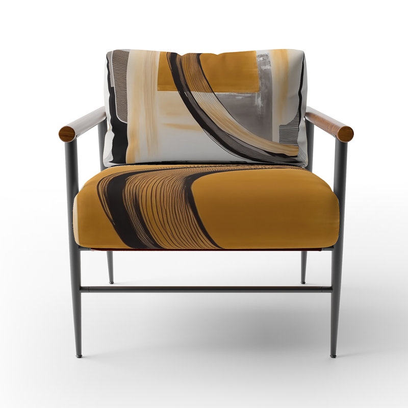 Fauteuil d'appoint Glam Art Deco Abstract III, Noir