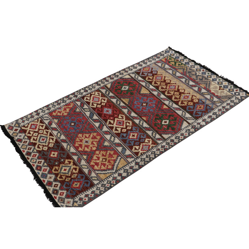 Burano Hand Knotted Wool Geometric Area Rug, Rectangle 10' x 14'