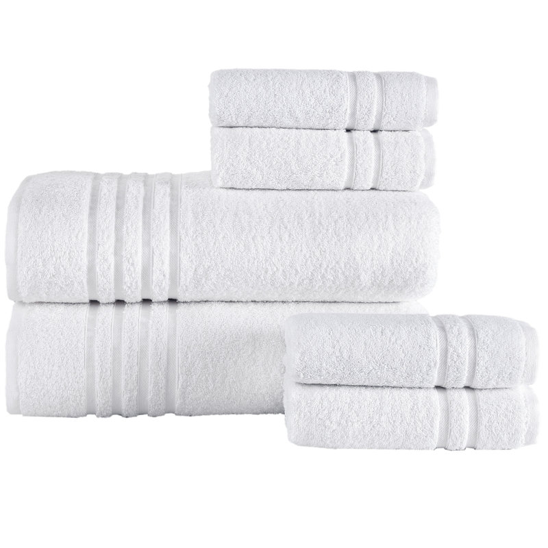Bath Sheet Towels 6 Pieces Bundle | Includes: 2 Luxury Bath Sheet Towels, 4 Hand Towels | Quality, Soft Towel Set, White