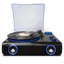 Système de tourne-disque Beacon 5-en-1 avec tourne-disque, Bluetooth, radio FM, haut-parleurs stéréo intégrés et éclairage d'appoint à DEL