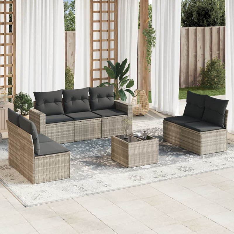  Garden Sofa Set Light Grey