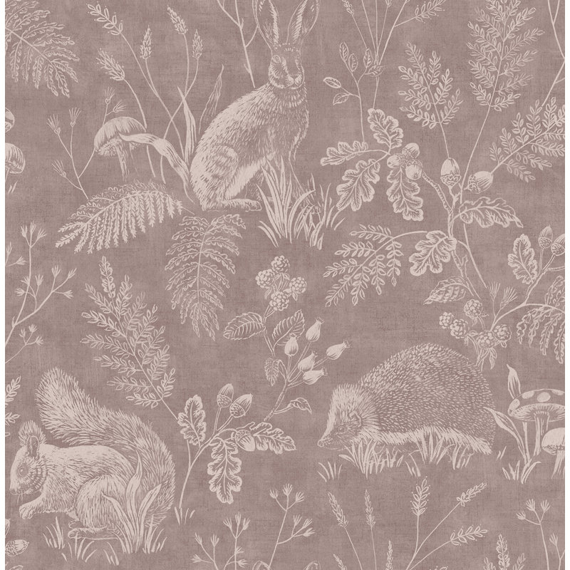 Papier peint Woodland Toile, Rose