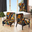 Fauteuil rembourré multicolore à formes géométriques orange III