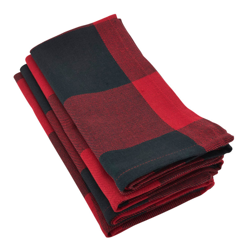 Serviette de table en coton 20 po Dannyell Buffalo, Rouge