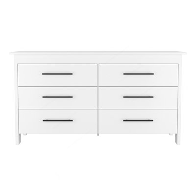 6 Drawer Double Dresser Wezz, Bedroom, White