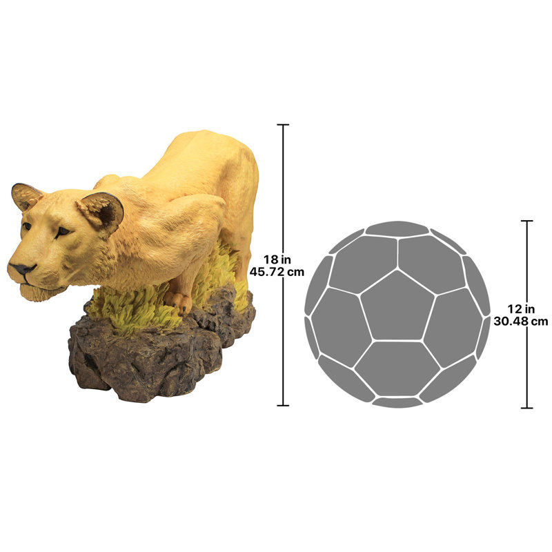 Lioness Animals Weather Resistant UV Resistant Polyresin Garden Statue