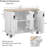 51" Fluted Farmhouse Kitchen Island with Drop Leaf, Rolling Cart, Internal Storage, and Towel Rack-1449948482