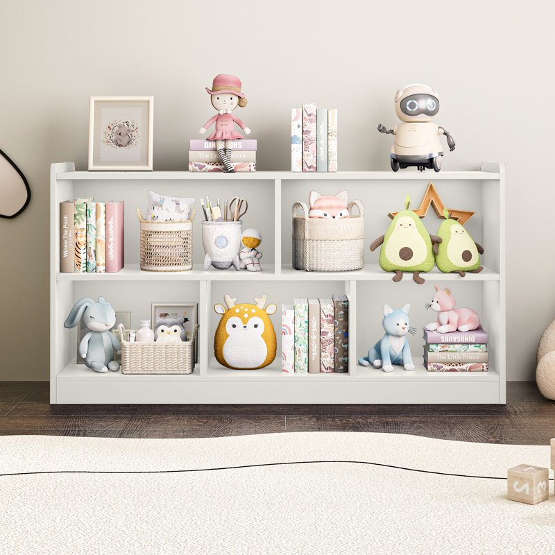 Shelf 5-Section Aldarcie 24" H X 45" W Bookcase, White
