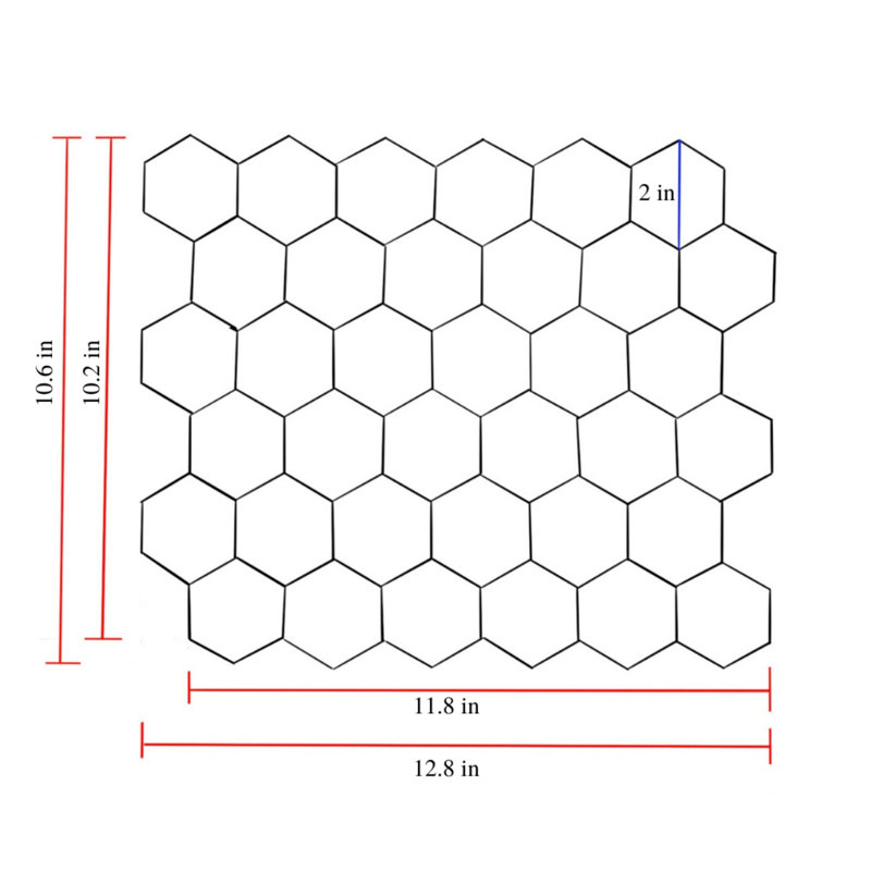 Dark Grey Basalt 2" Hexagon Mosaic