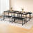 Dining Table Set For 4 With 2 Benches, Kitchen Table Set For 4-6 With Corner Protector-1500686556