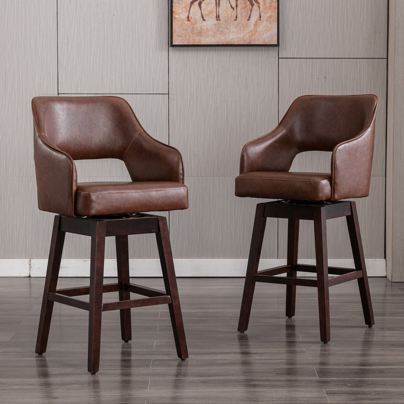 Kyalee Swivel Counter Stool, Brown, Dark Coffee