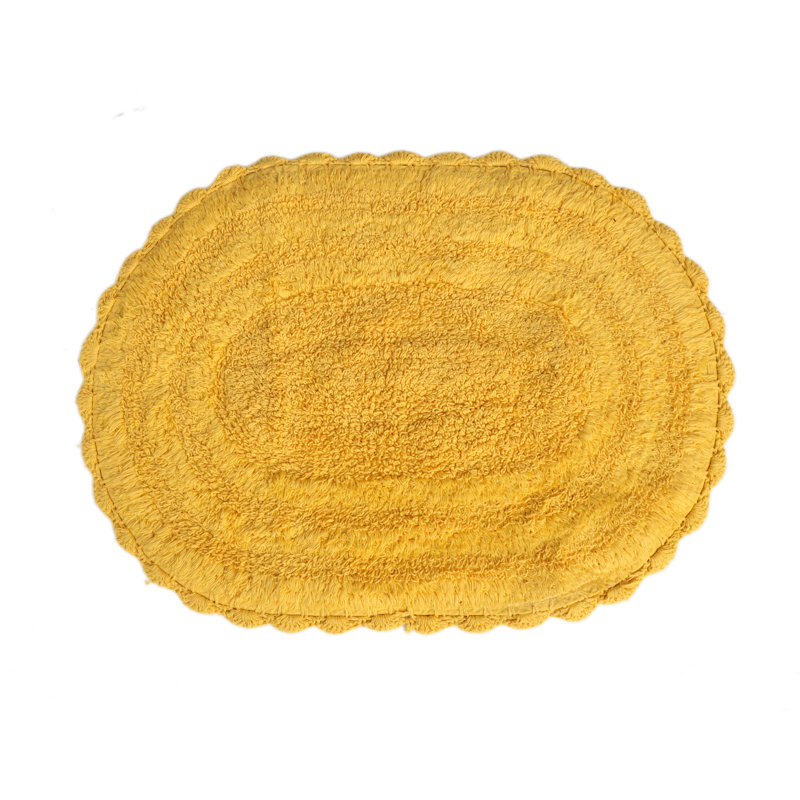Tapis pour salle de bain 100% coton, Jaune
