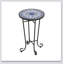 Table d'appoint de patio, bleu et noir