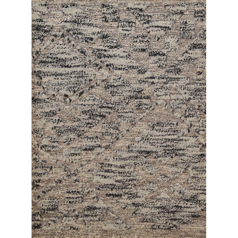Modern Wool Moroccan Abstract Accent Rug 2x3