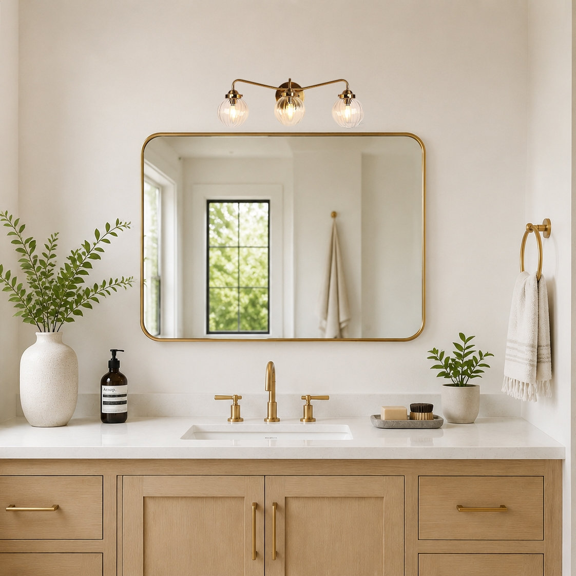 Ulah 3-Light Hand-Blown Glass Vanity Light