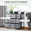 HOMCOM Chest of Drawers with 7 Foldable Drawers 3-Tier Fabric Grey