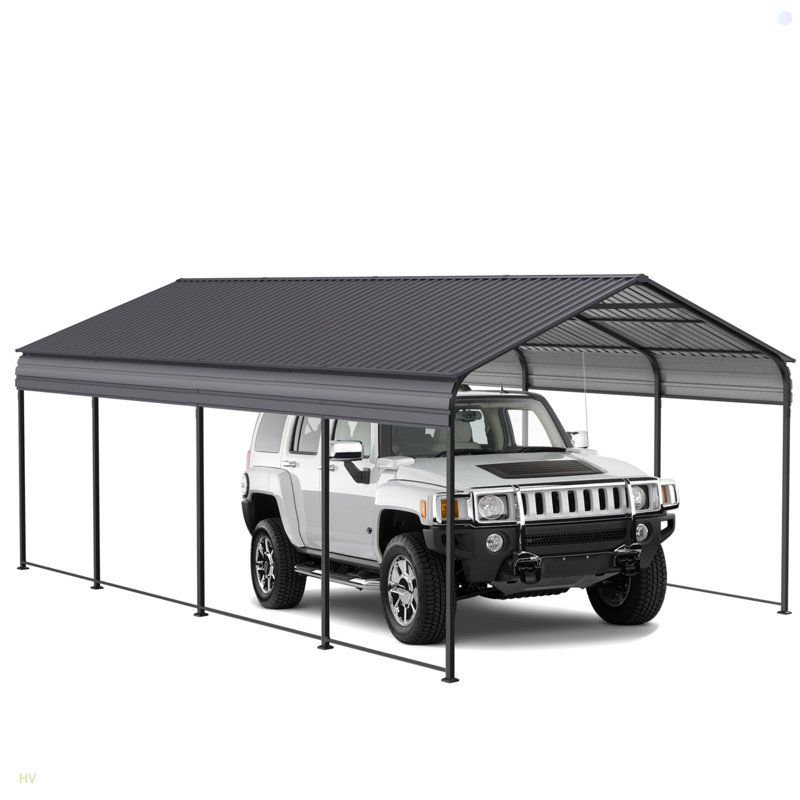 Outdoor Carport Canopy 12 X20 FT, Storage Hooks For Patio, Garden, Backyard & Deck