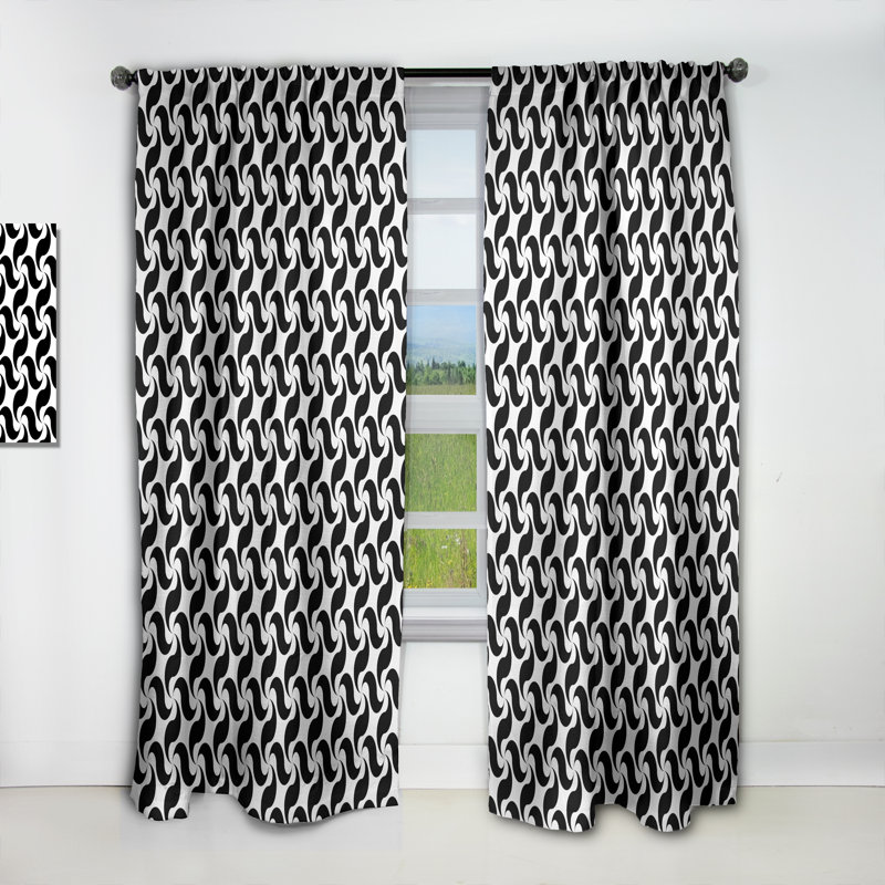 Panneau de rideau simple occultant monochrome Mid-Century, L 52 po x L 95 po