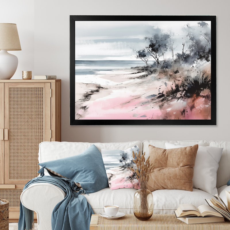 «Ocean's Embrace I», reproduction d'art sur toile, H 12 po x l 20 po x P 1 po, Cadre photo noir