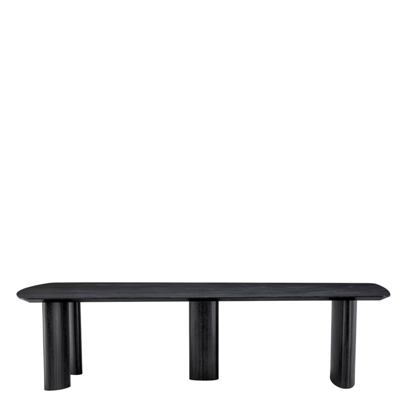 Dining Table Bergman L Natural Oak Veneer - Legs Set Of 3, Gray/Oak Wood