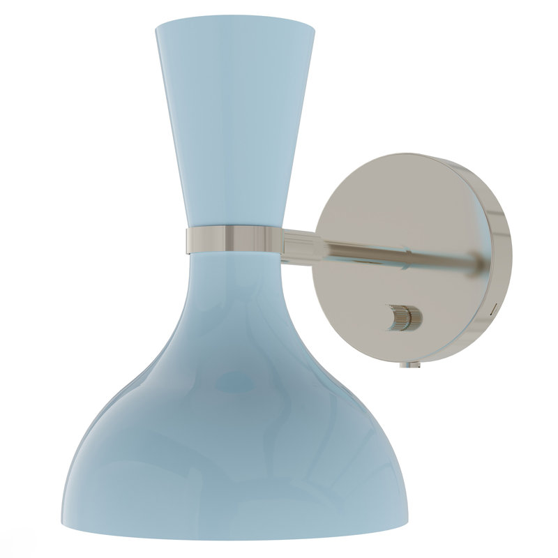Clare 1 - Light Flush Mounted Sconce, Baby Blue, Polished Nickel