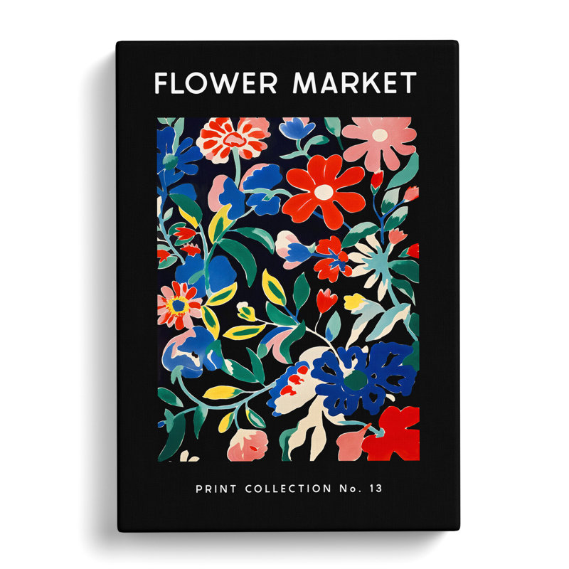 XMKTMKT-254 Flower Market Exhibition Black No.13 - Wrapped Canvas Print, 76cm H x 50cm W x 3cm D