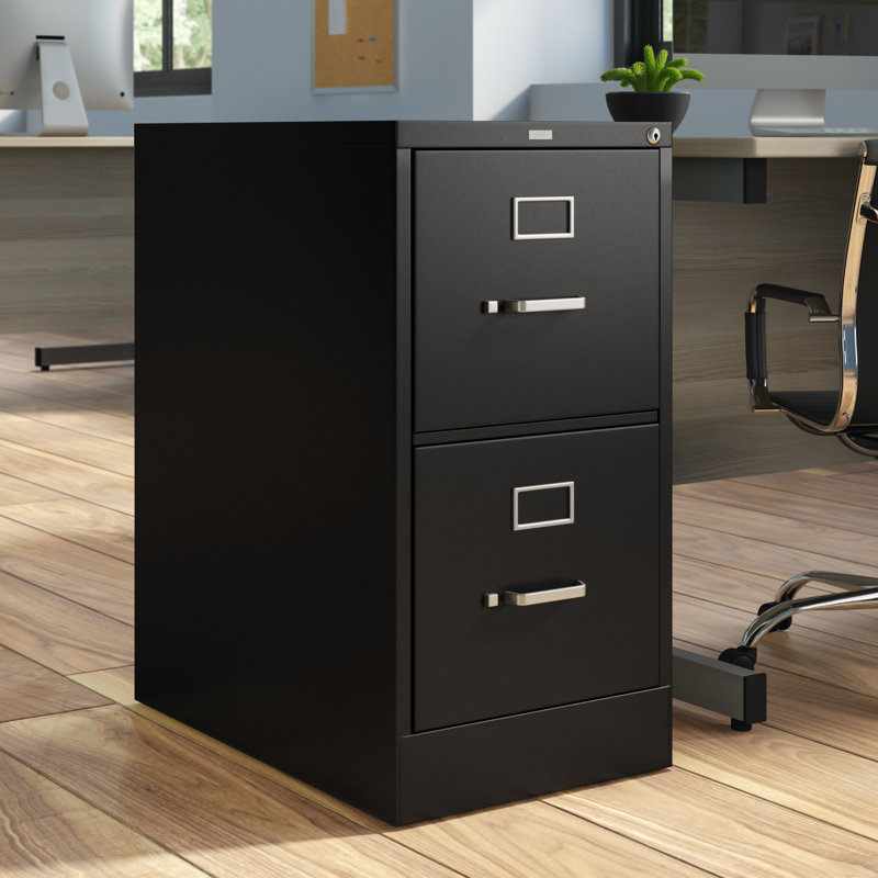 510 Series 2-Drawer Vertical Filing Cabinet, Black