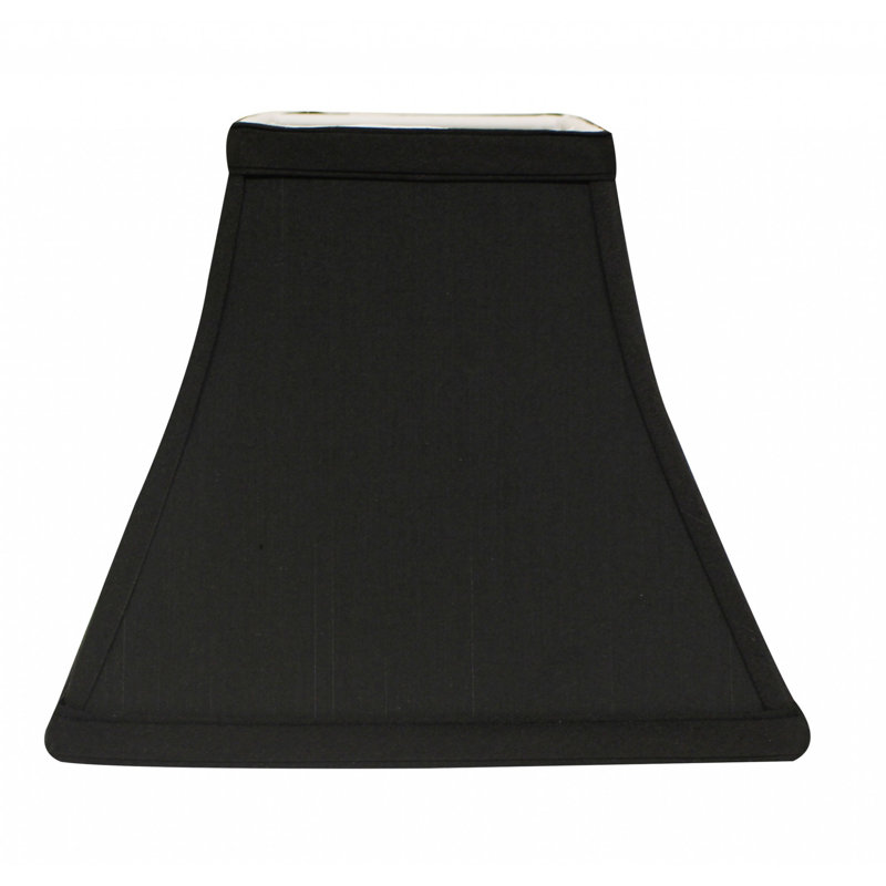 Abat-jour doublé en forme de cloche carrée, H 7 po x l 8 po x P 8 po, Noir / blanc