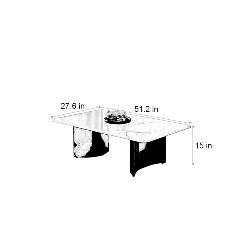 DaCosta, 15" H x 51.2" L x 27.6" W