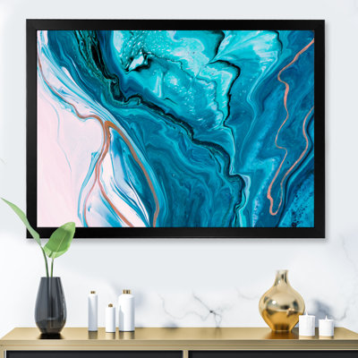 Luxury Luxury Turquoise Marble River - œuvre d'art moderne sur toile