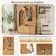 Arbre d'entrée tout-en-un ON-TREND Farmhouse avec tablettes réglables, banc de rangement rétro pour hall d'entrée et 3 armoires-1589926515