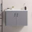 Meuble-lavabo mural en métal avec lavabo