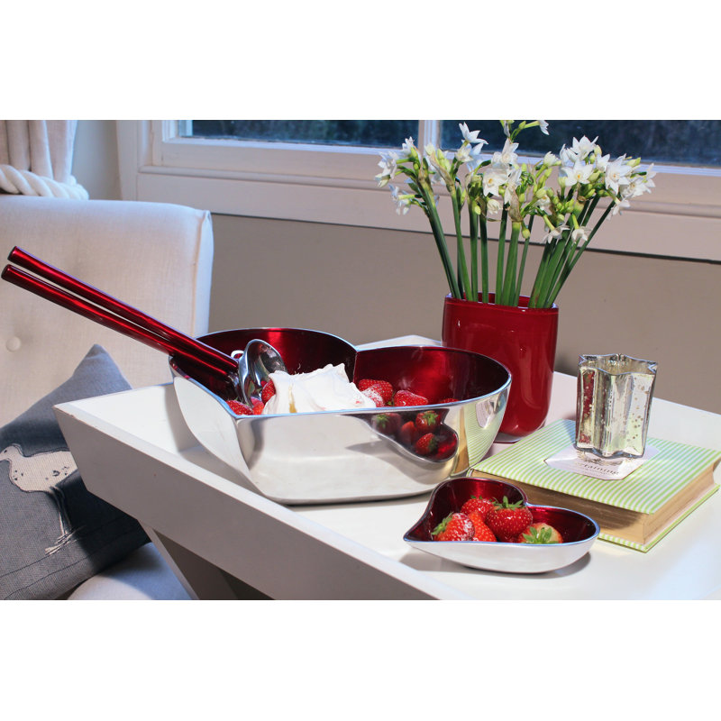 17 Stories Claudel Aluminum Serving Bowl, Red