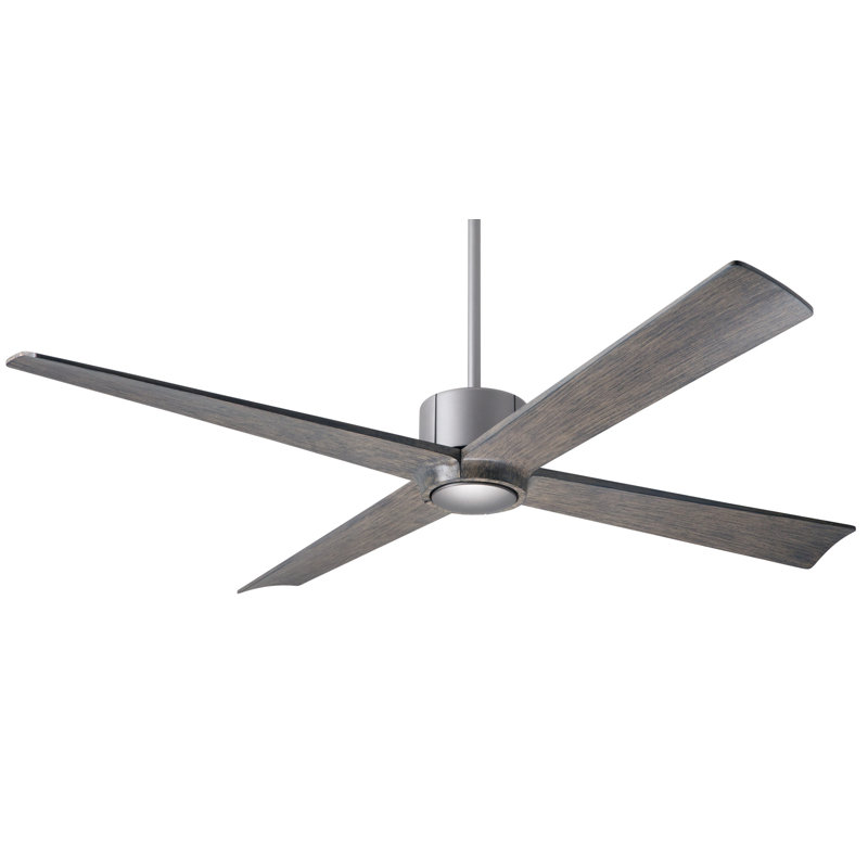 Nouveau Downrod Ceiling Fan, Dark Bronze/Brass, Graywash, Wall Control
