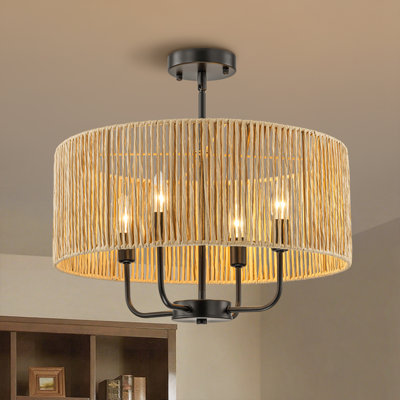 Lustre tambour 4 lumières à intensité variable