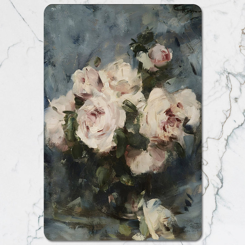 Floral Fine Art Placemat And Coaster Set Rose Bouquet Collection With Wooden Backing