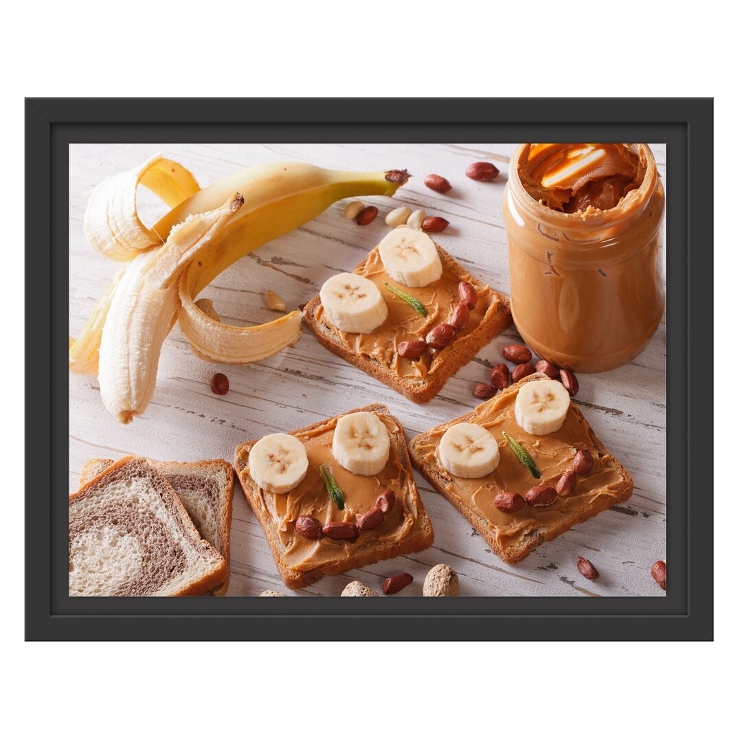 Gerahmtes Wandbild Erdnussbutter Bananen Sandwich