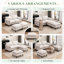 Canapé convertible combiné en U avec repose-pieds et rangement-1952597982