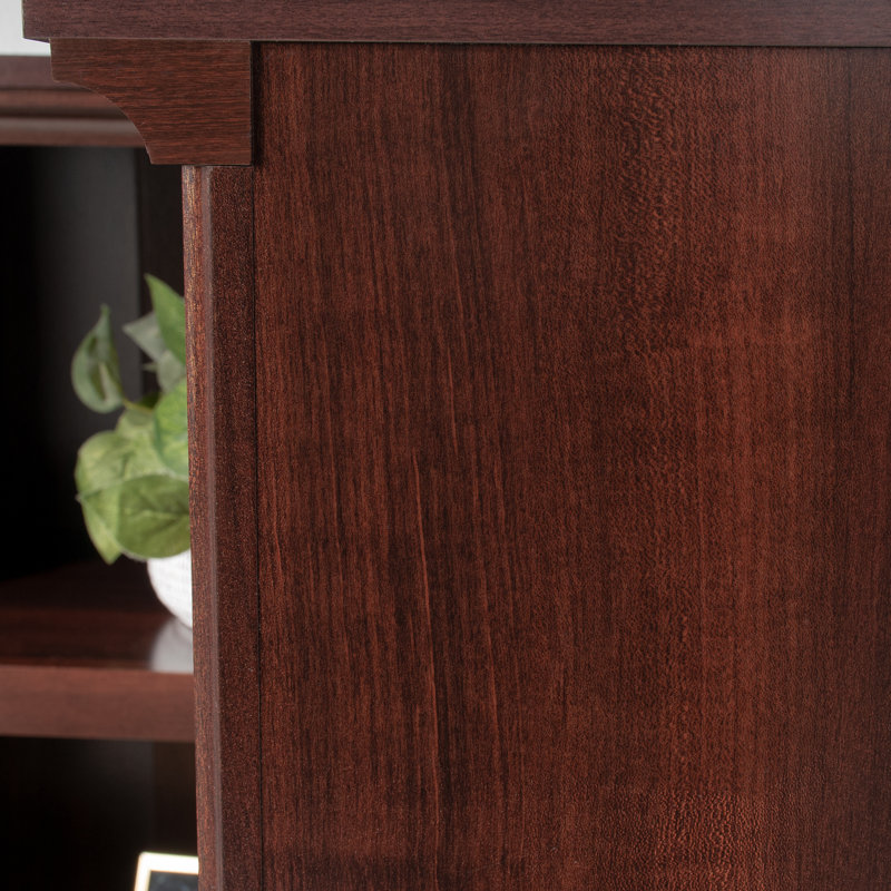 Miscellaneous Storage 5-Shelf Corner Bookcase In Select Cherry, Brown