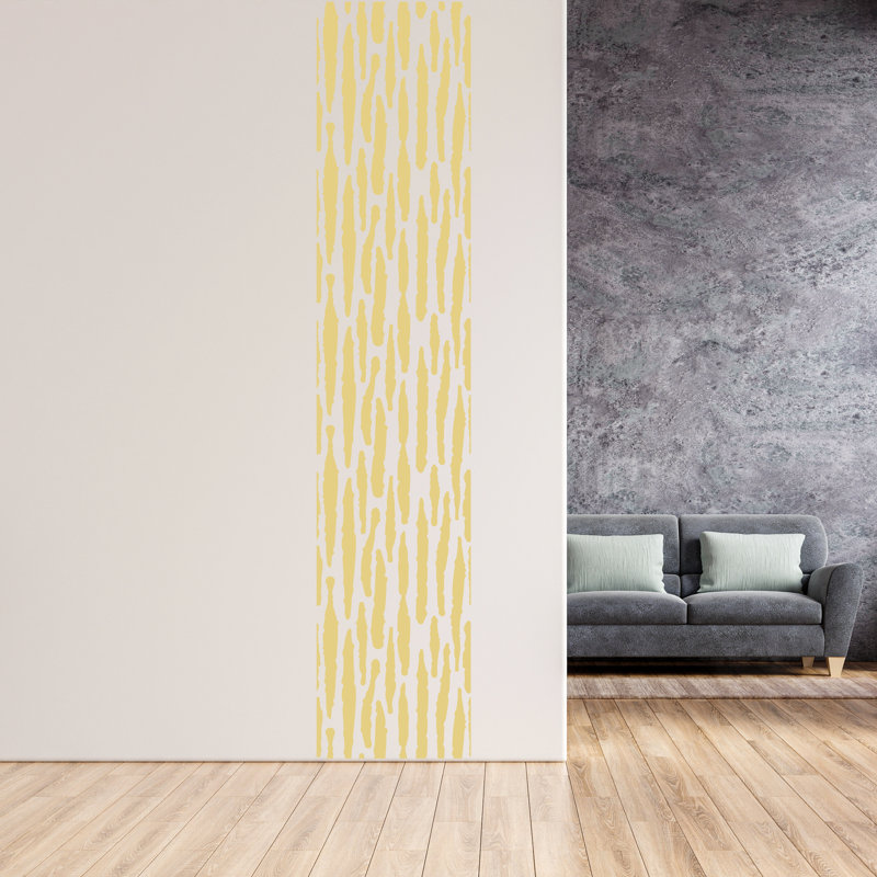 Abstract Non-Wall Damaging Wall Decal, Yellow