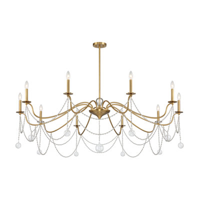 Mariposa 10-Light Chandelier in Warm Brass
