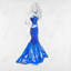 Lady in Dress - Classic Blue Bed, reproduction encadrée avec passe-partout