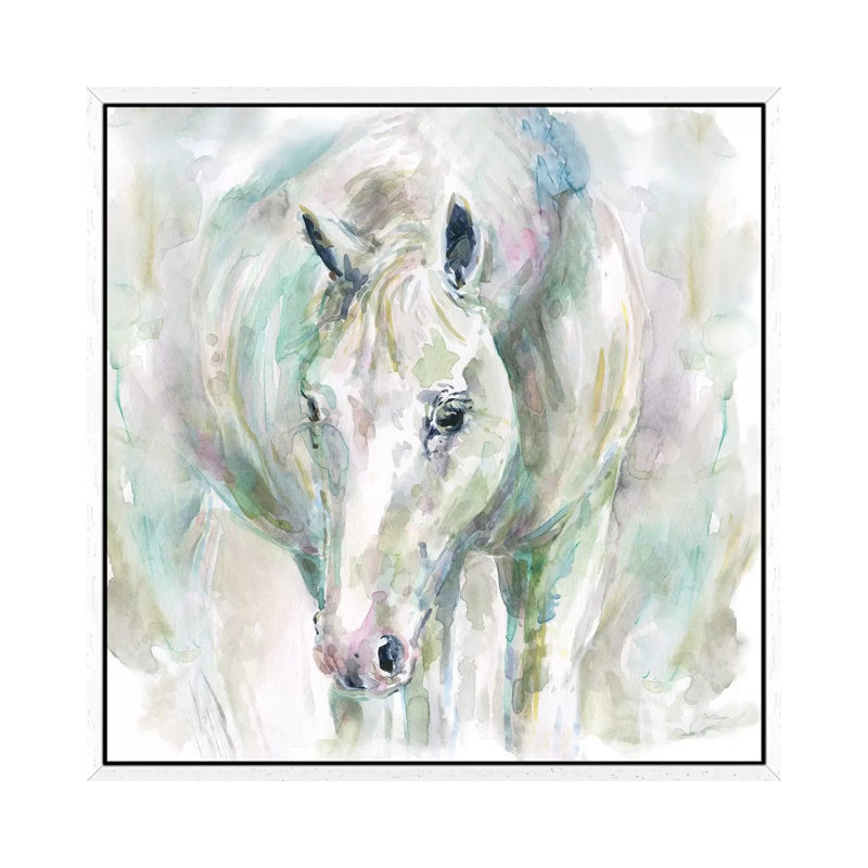 Garden Visit by Carol Robinson - Print on Canvas, White Framed, 45.72 cm H x 45.72 cm W